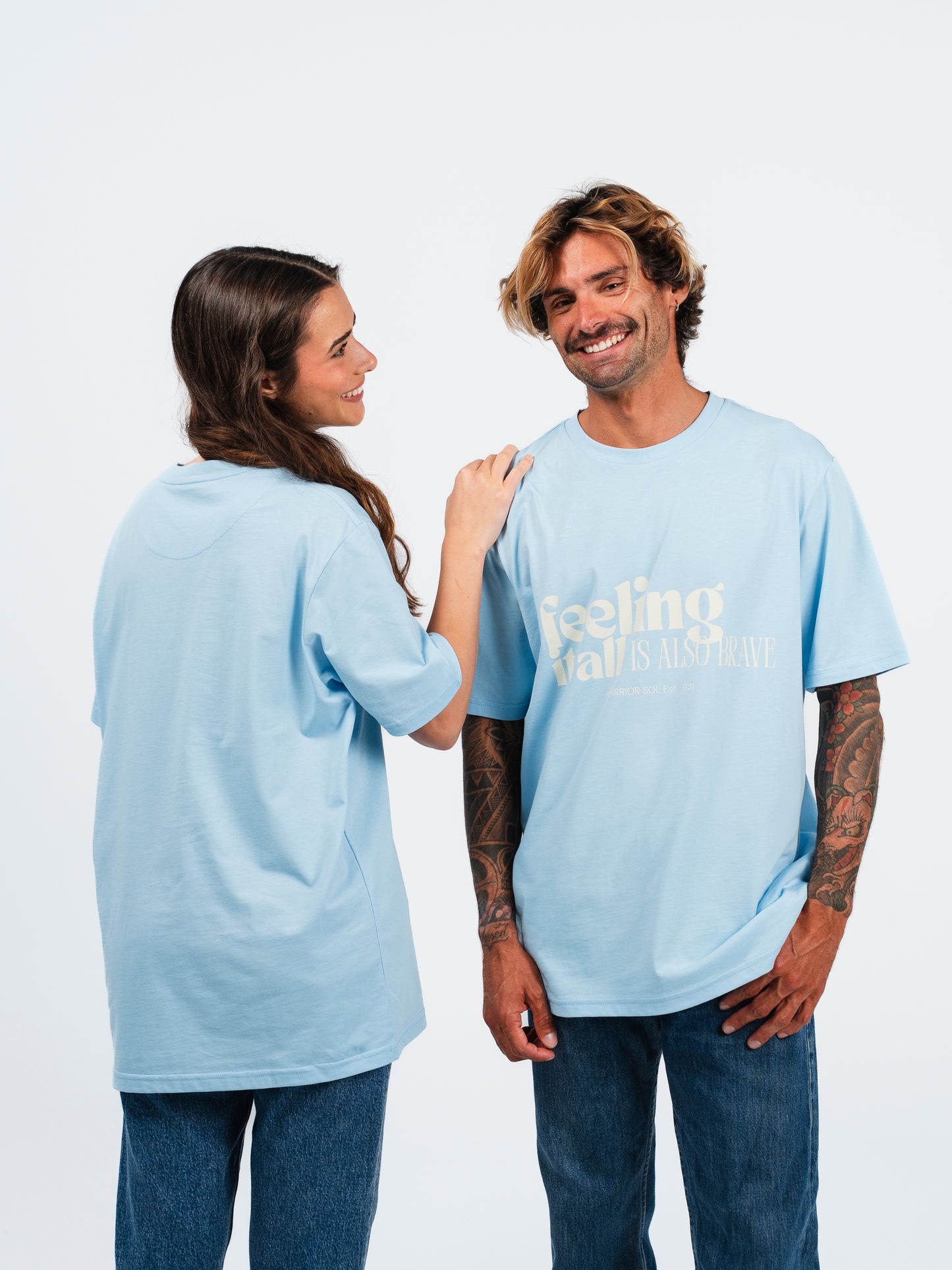 Feeling It All Brave Series T-Shirt in Light Blue - Full Look