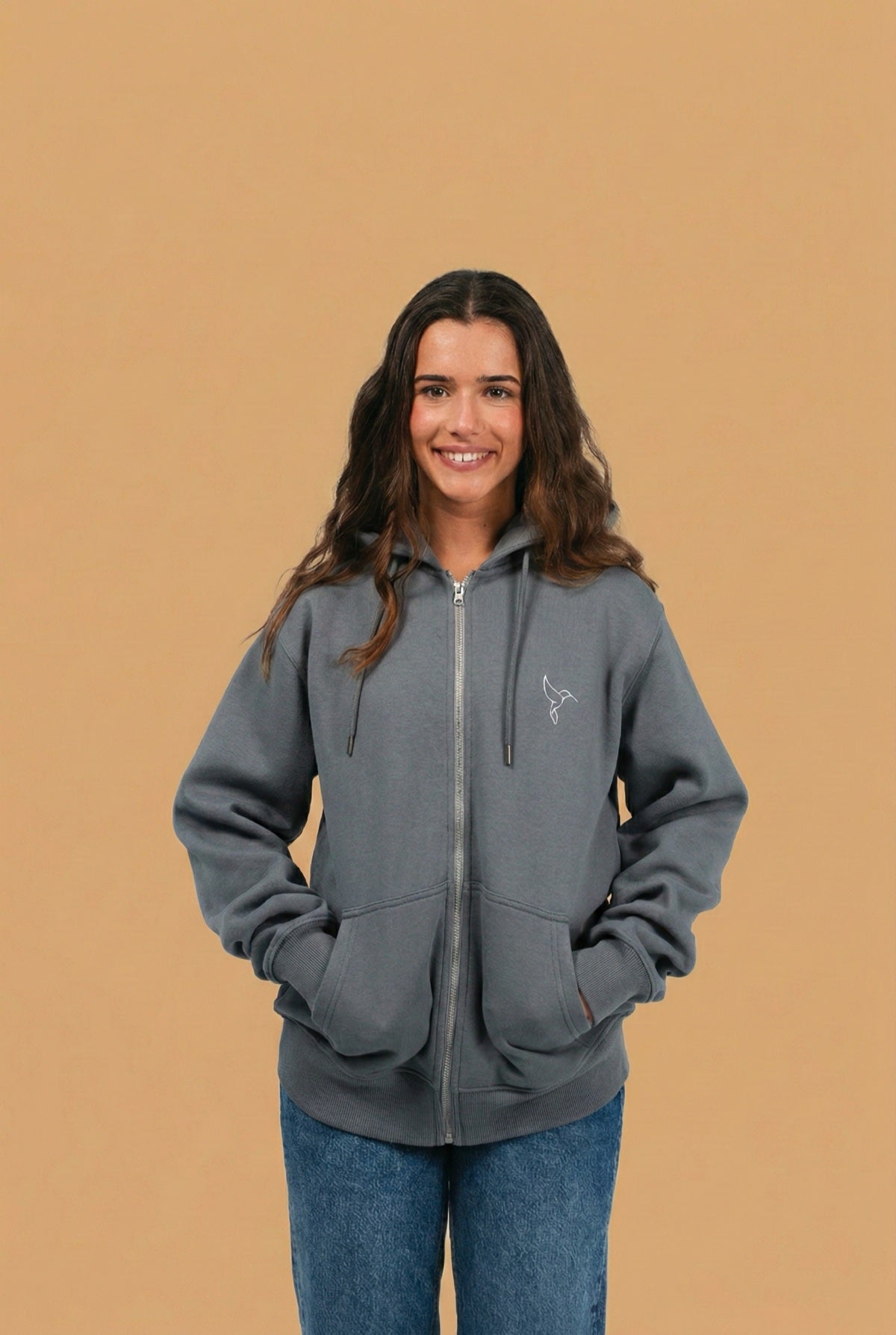 Warrior Sol Zip-Up Hoodie in Cloud Gray