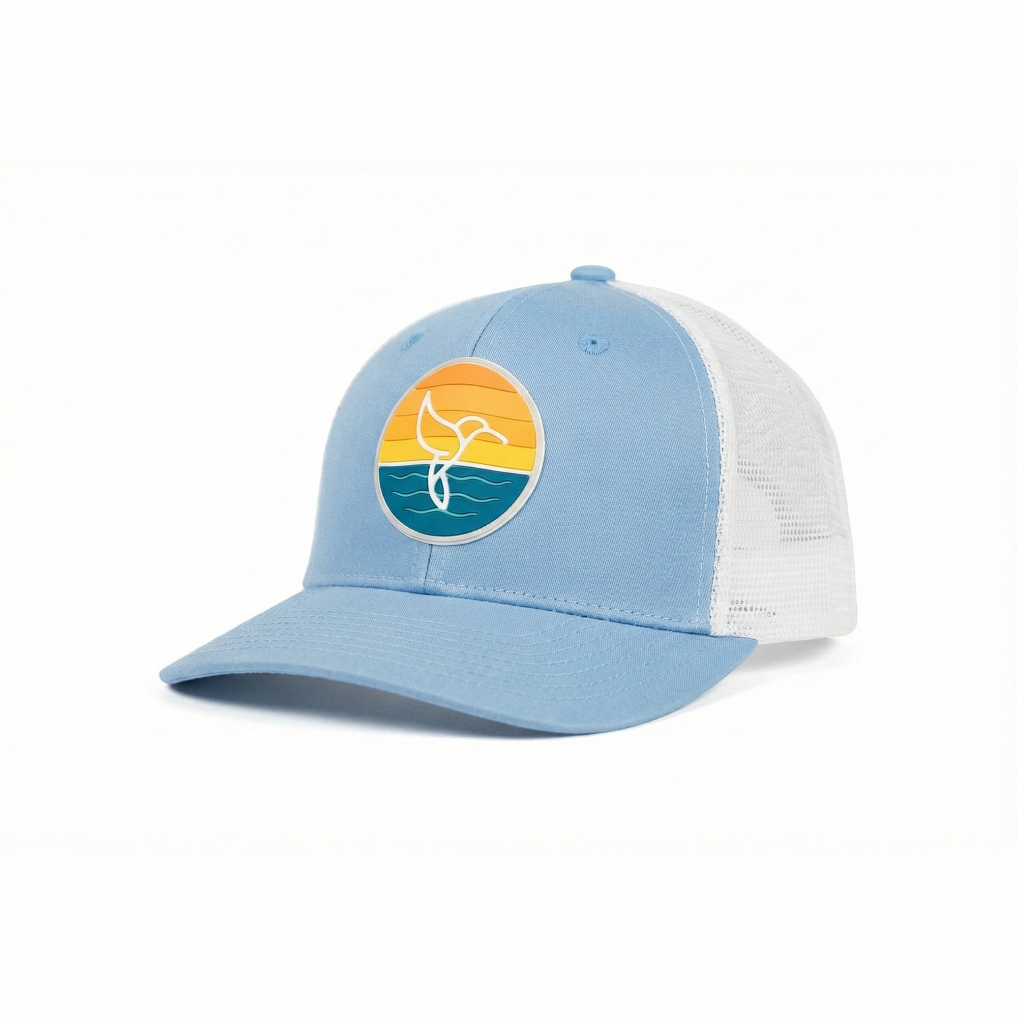 Warrior Sol Hummingbird Sunrise 6 Panel Hat in Sky Blue | cancer support hats