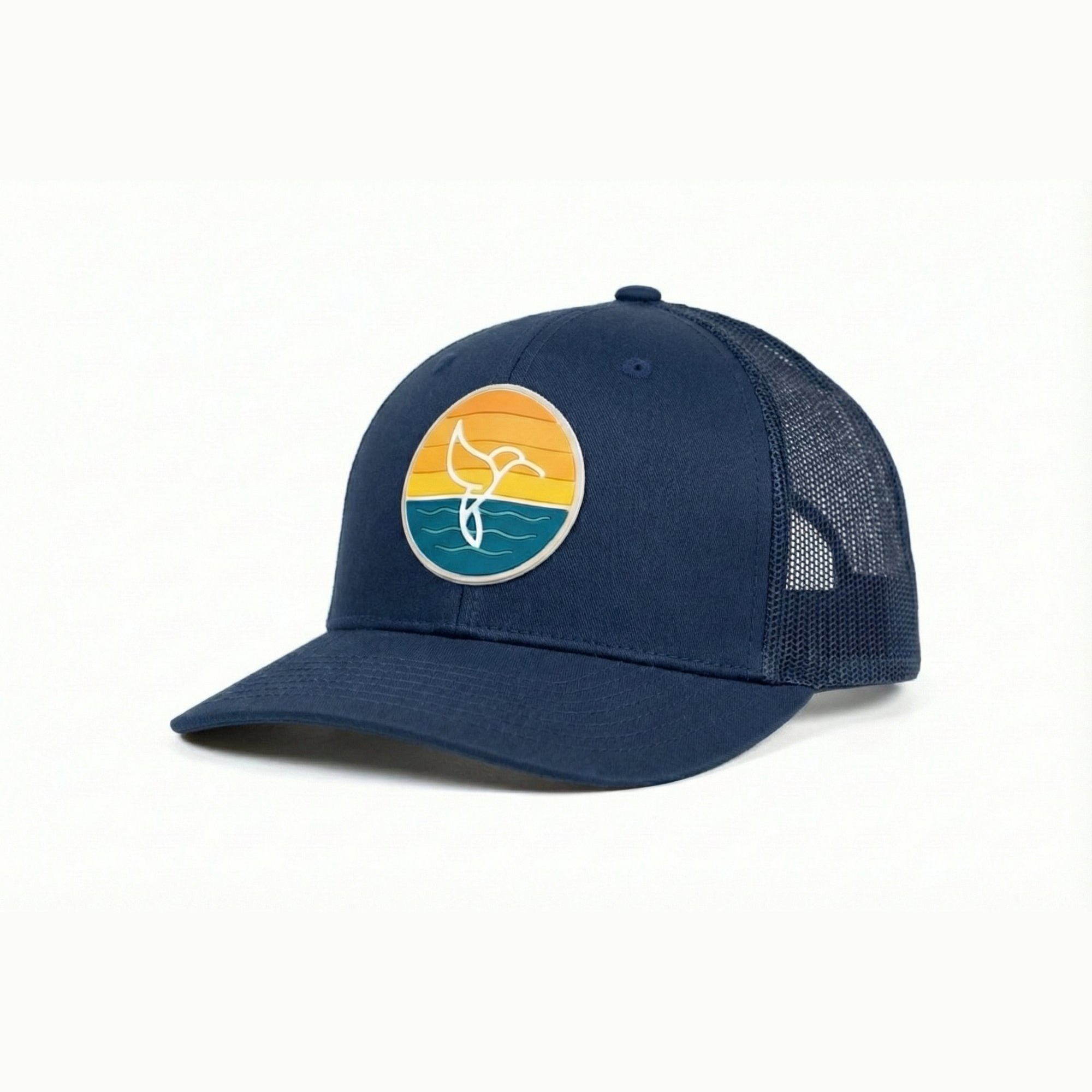 Warrior Sol Hummingbird Sunrise 6 Panel Hat in Midnight Blue | cancer support hats