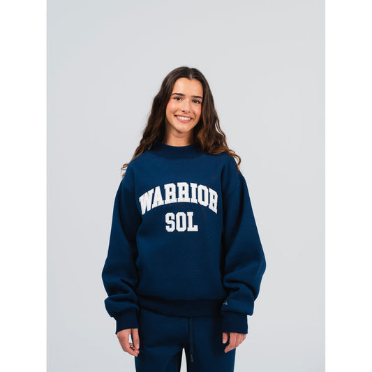Warrior Sol Varsity Mockneck in Midnight Blue detail view