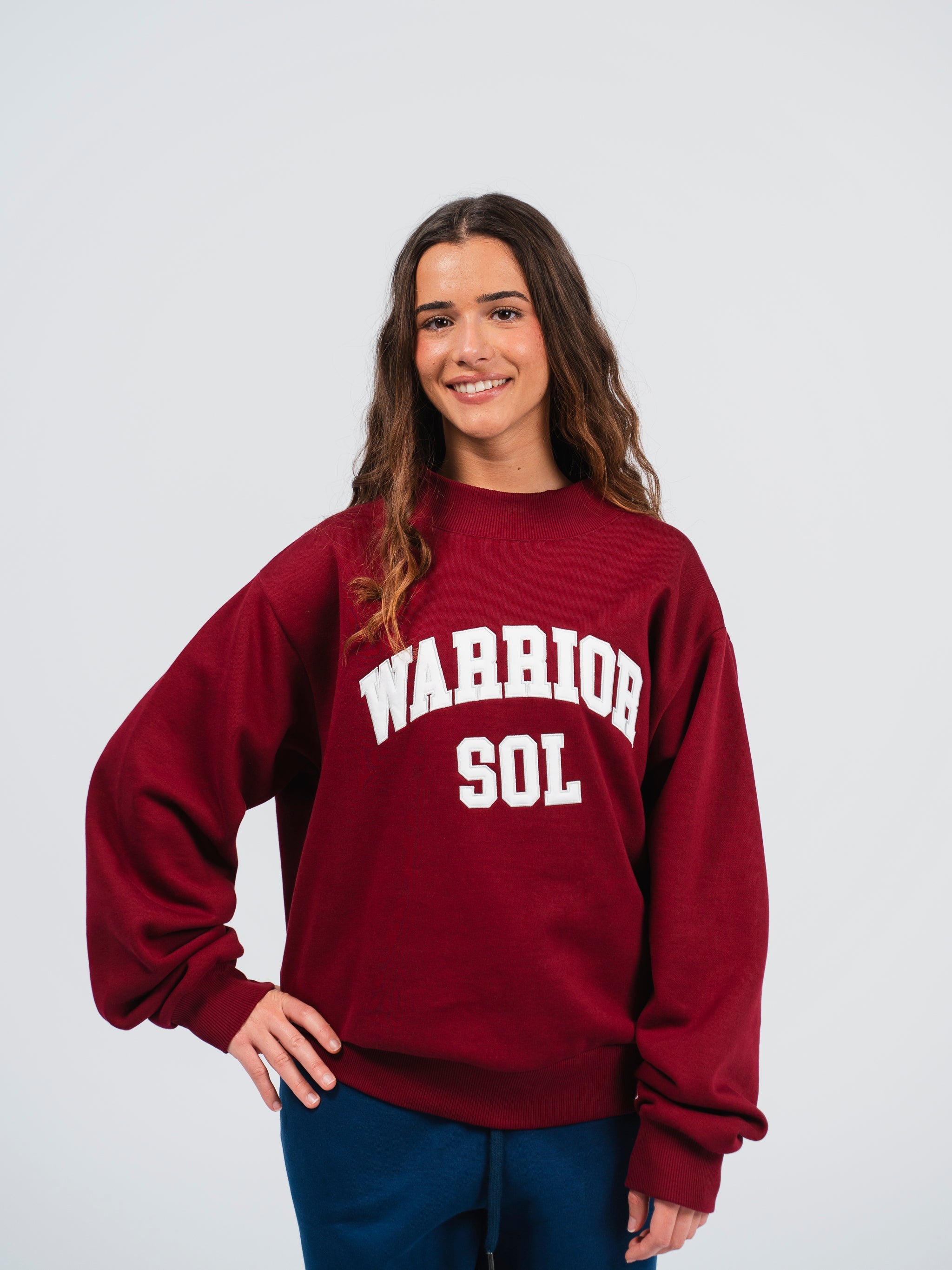 Varsity Mockneck in Berry Red - Warrior Sol premium apparel