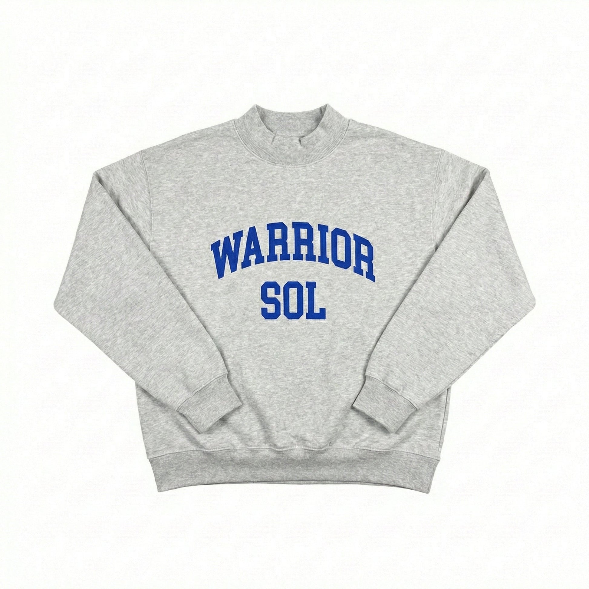 Warrior Sol Varsity Mockneck in Moon Gray front view