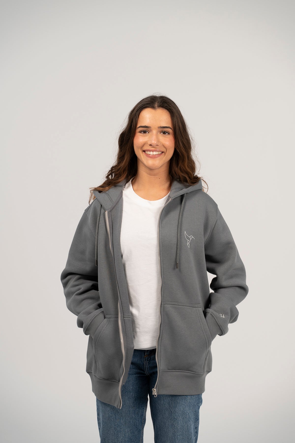 Warrior Sol Warrior Zip-Up Hoodie - lifestyle photo | mission-driven cancer support apparel