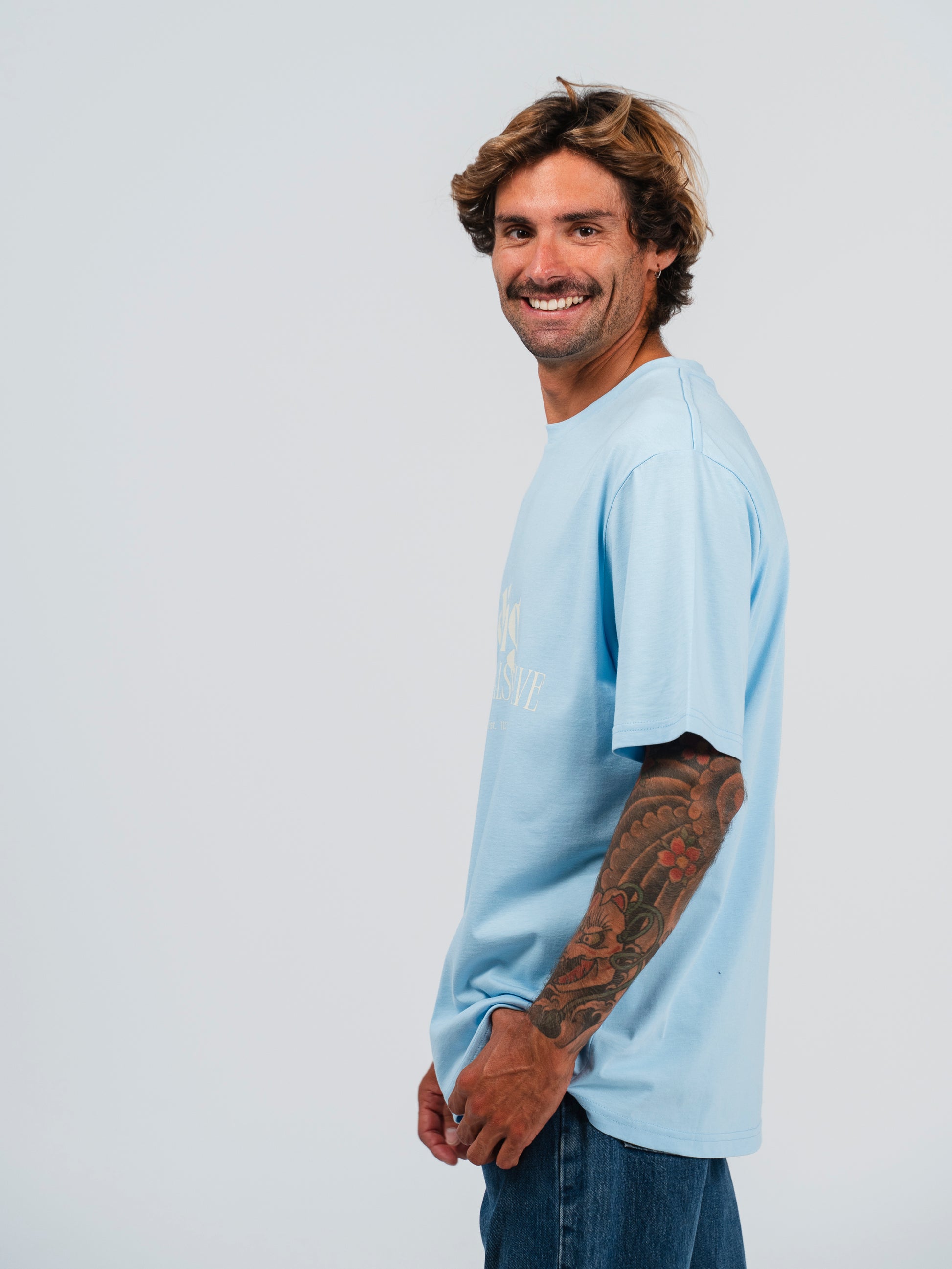 Feeling It All Brave Series T-Shirt in Light Blue - Back View