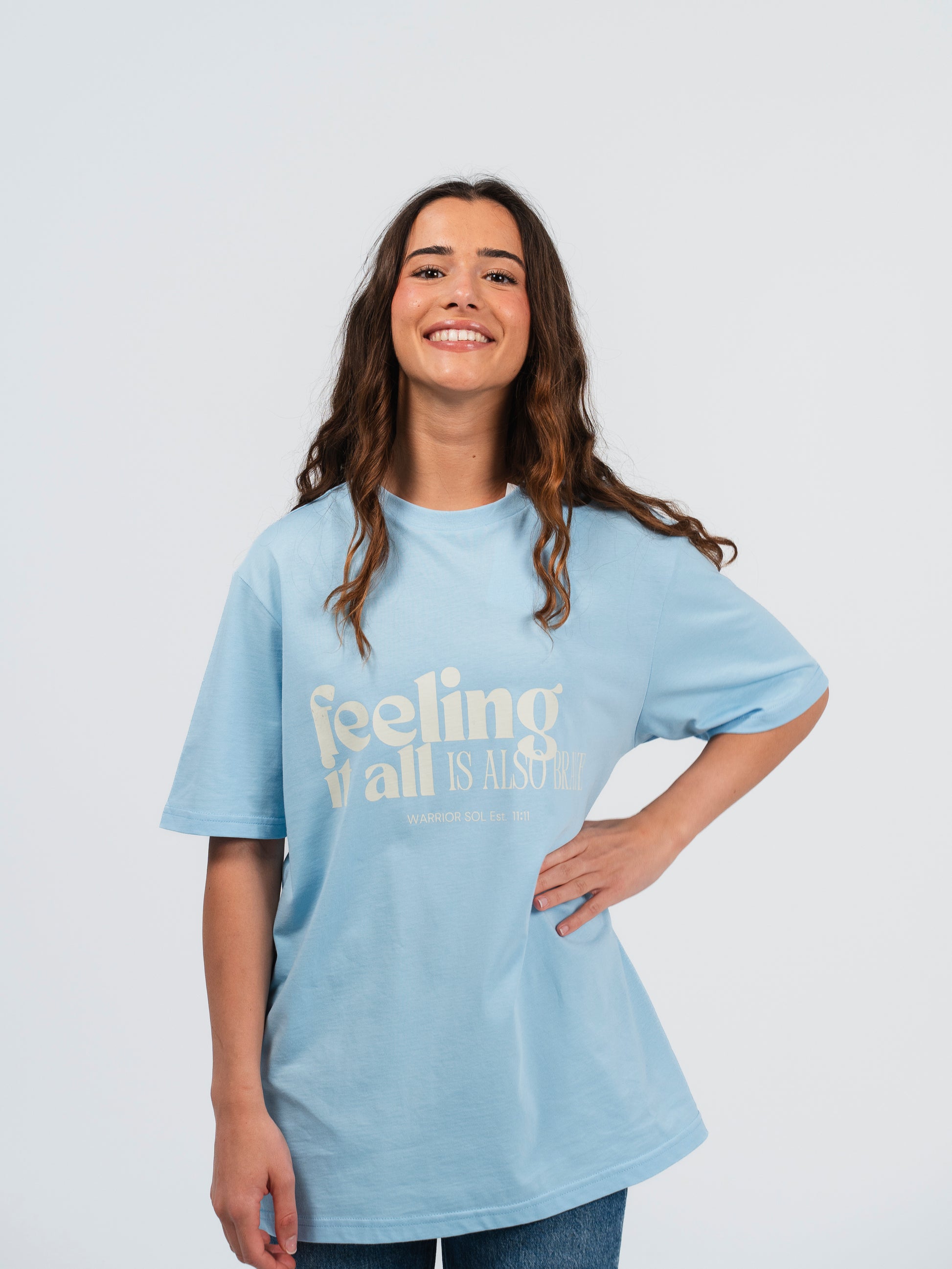 Feeling It All Brave Series T-Shirt in Light Blue - Detail