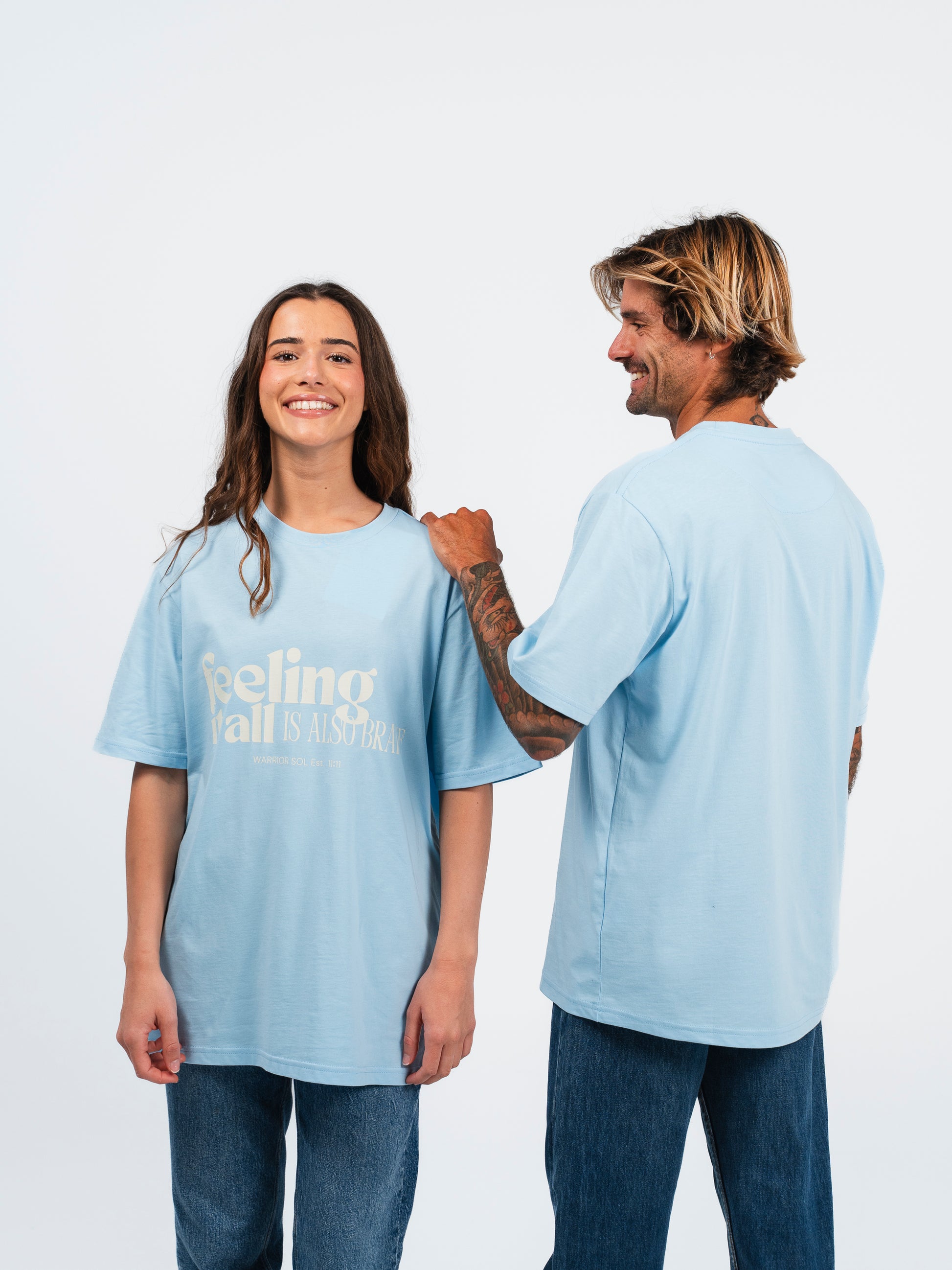 Feeling It All Brave Series T-Shirt in Light Blue - Styled