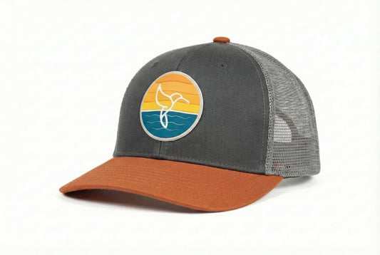 Hummingbird Sunrise Hat in Autumn + Charcoal | Warrior Sol cancer support accessories