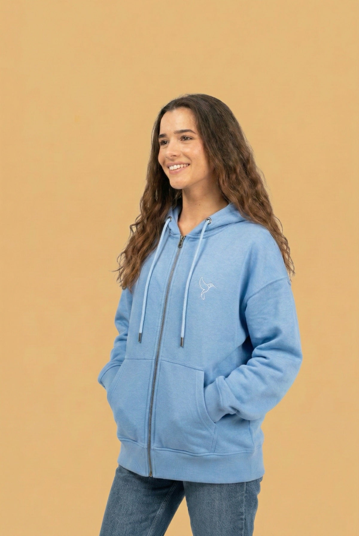 Warrior Sol Zip-Up Hoodie in Sky Blue