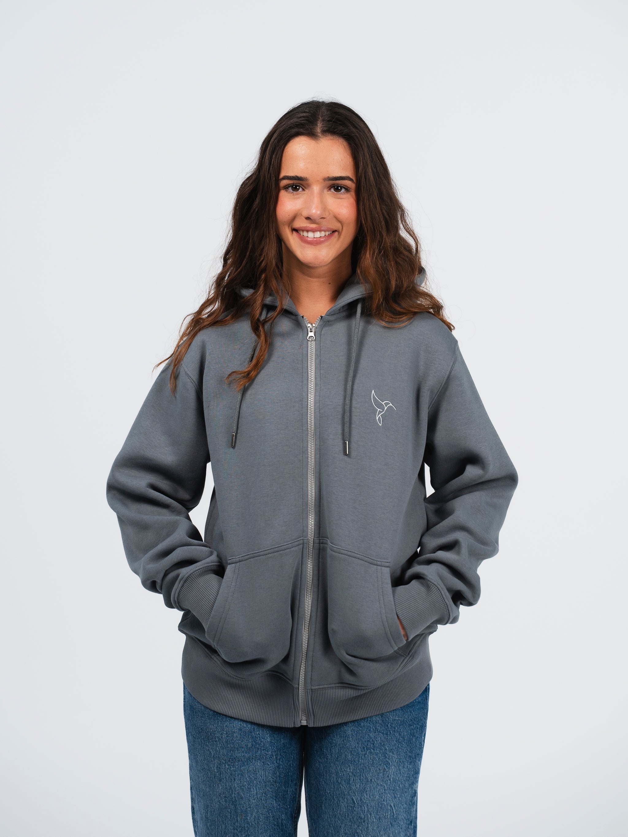 Warrior Sol Warrior Zip-Up Hoodie in Slate Gray | cancer support apparel